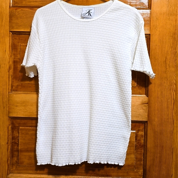 AK Tops - AK America Knit White Short Sleeve Top 14/16